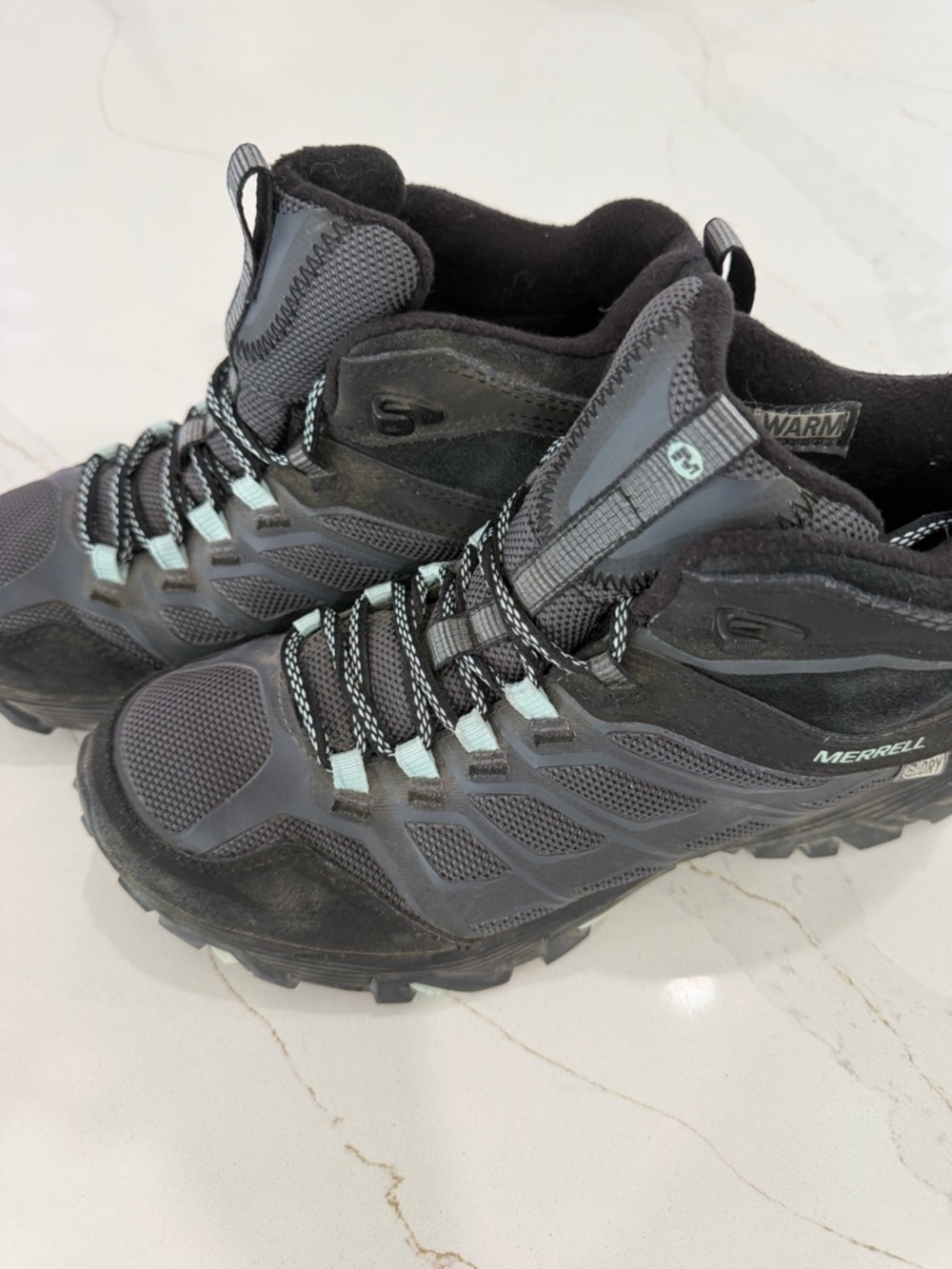 Merrell Gray and Mint Women's Trail Hiking SneakerBoots